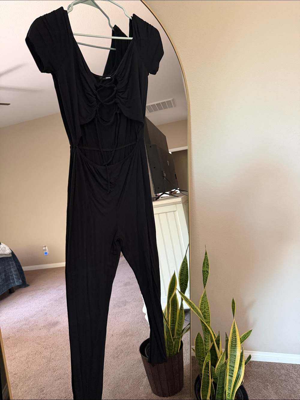 Fashion Nova Black Cutout Back Jumpsuit